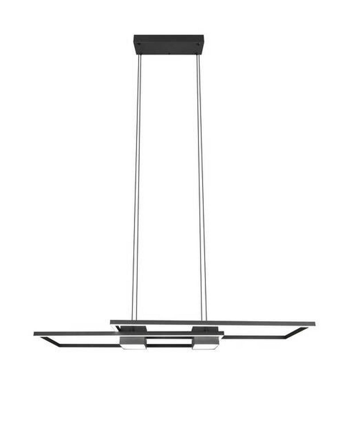 LED-Hängeleuchte 347710432 Albany - Schwarz/Alufarben, Design, Metall (100/28/150cm) - Trio Leuchten