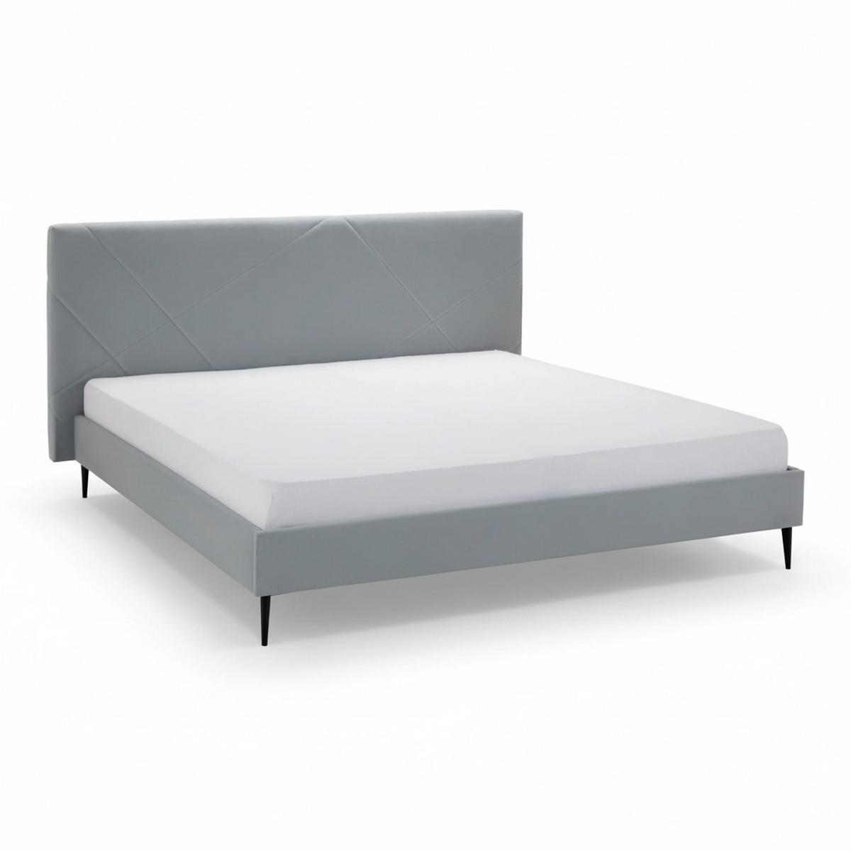 Čalouněná postel ELENA - šedá/černá, Moderní, kov/dřevo (180/200cm) - Bessagi Home