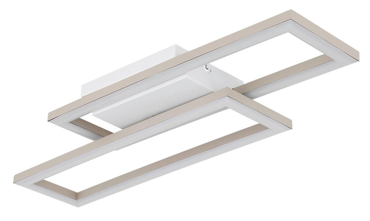 LED-DECKENLEUCHTE 3000/4000/6000K - Sandfarben/Weiß, Design, Kunststoff (55/15,5/5,5cm) - Globo