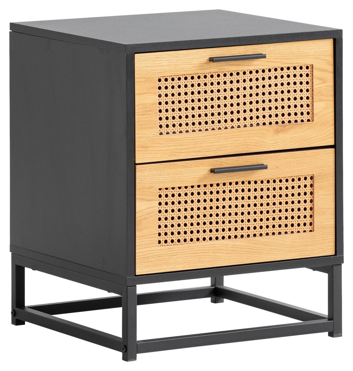 Nachtkästchen Wl6.829 - Schwarz/Braun, KONVENTIONELL, Holzwerkstoff (45/56/45cm) - Livetastic