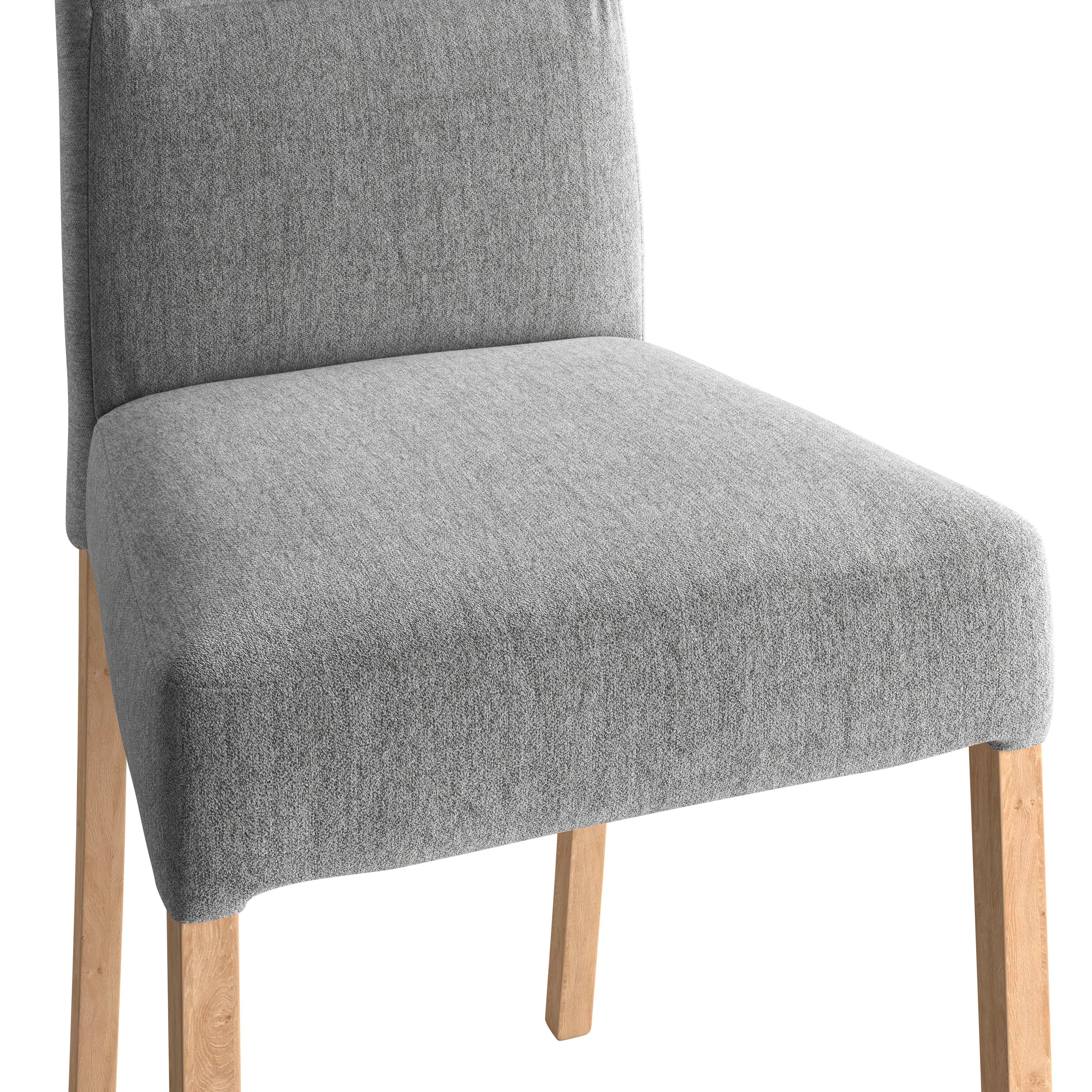 Stuhl Emma Ii - Eichefarben/Grau, KONVENTIONELL, Holz/Textil (43/91/58cm)