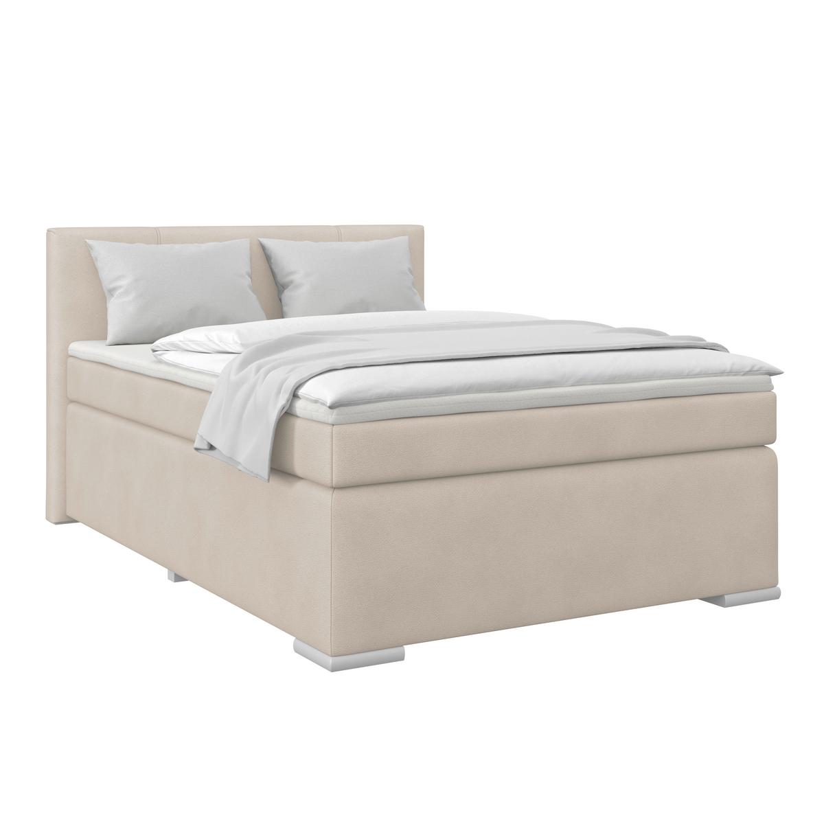 Boxspringbett Mira 1 120x200 - Creme, Basics, Holz/Kunststoff (120/200cm)