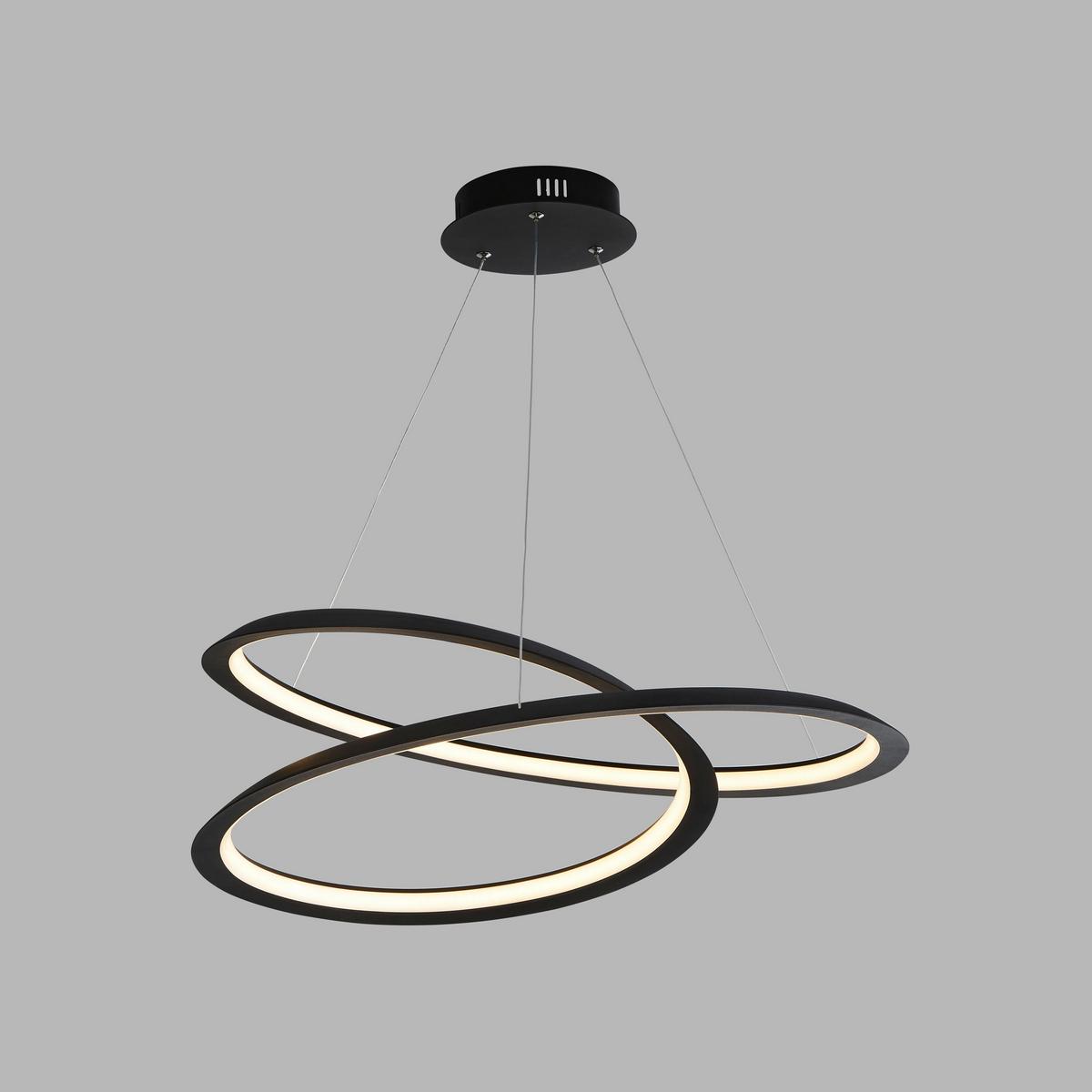 LED-Hängeleuchte 51871-1bk - Schwarz, Design, Kunststoff/Metall (60/19/61cm)