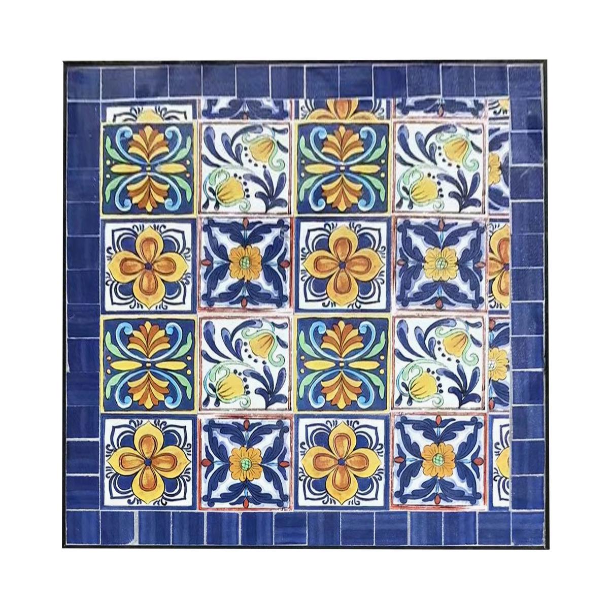 Gartenset Camilla Mediterran - Blau/Gelb, Basics, Keramik/Metall (60/60/75cm) - Ambia Garden