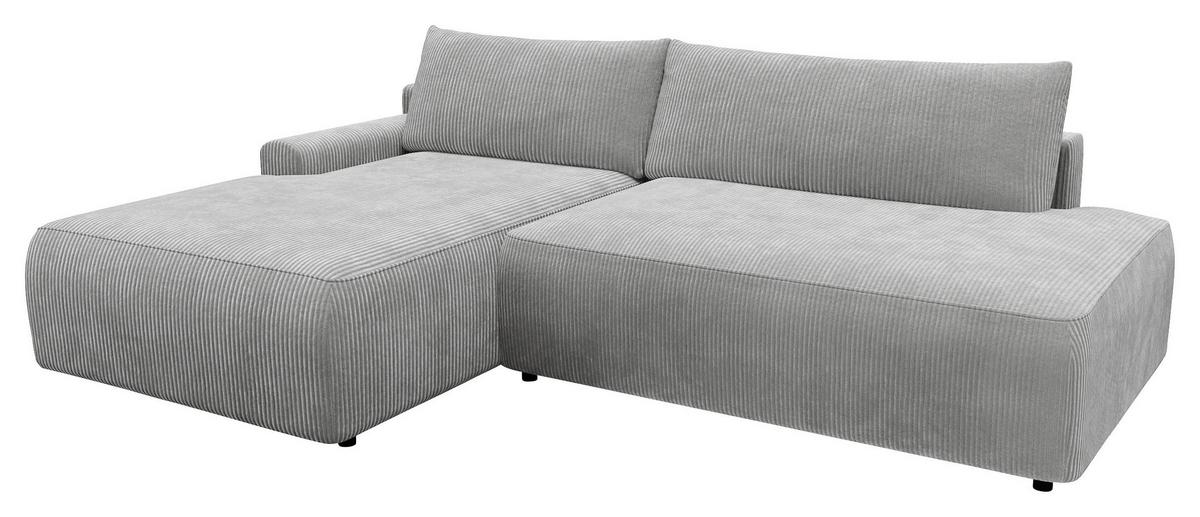 Eckschlafsofa Prag, Grau S: 167x253 cm - Schwarz/Grau, MODERN, Textil (167/253cm) - Trendmanufaktur