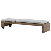 Sonnenliege London - Sandfarben/Hellbraun, KONVENTIONELL, Kunststoff/Textil (60/32/196cm) - Gardenson