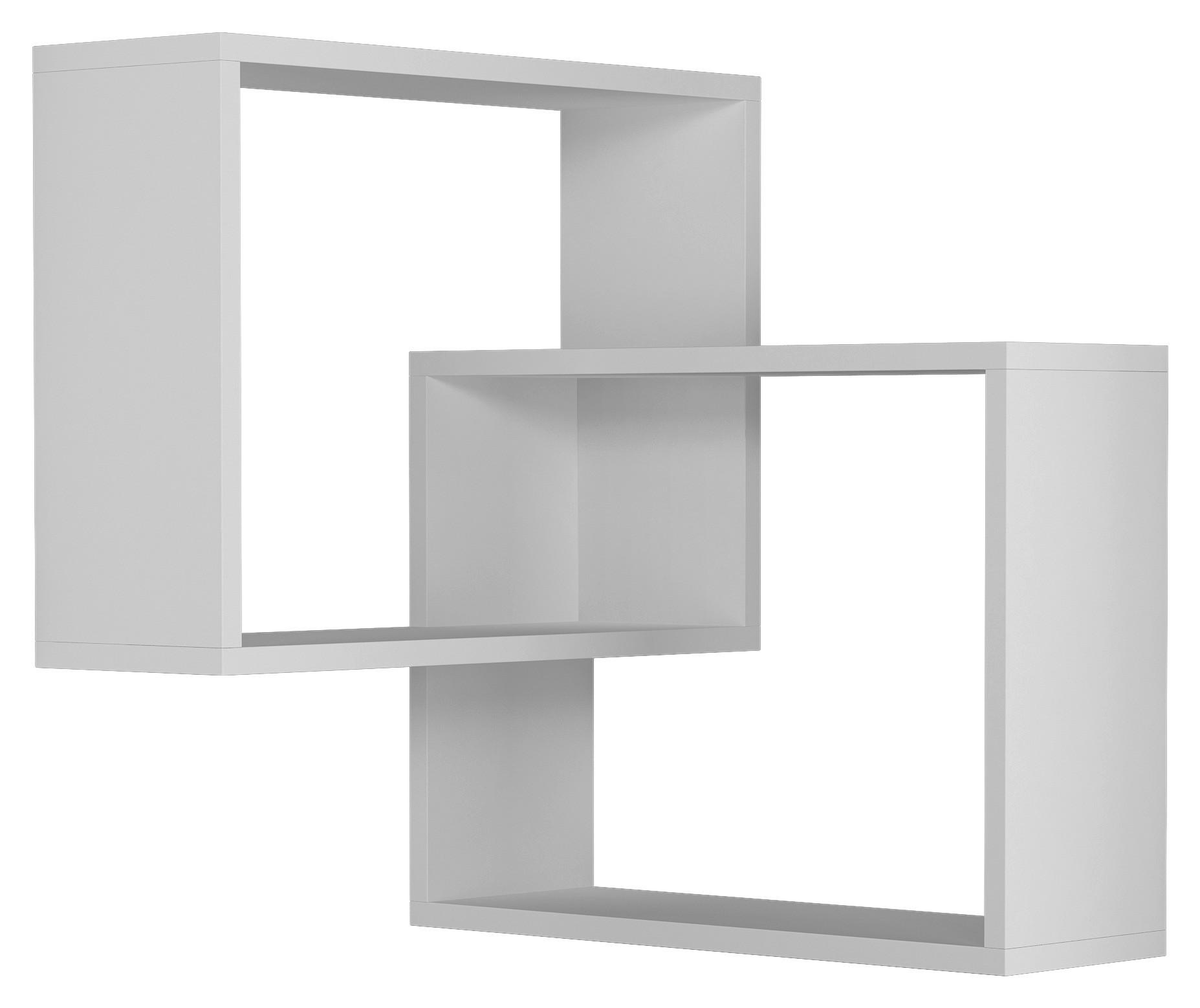 Wandboard Ring Eckregal - Weiß, Design, Holzwerkstoff (60/68/20cm) - Livetastic