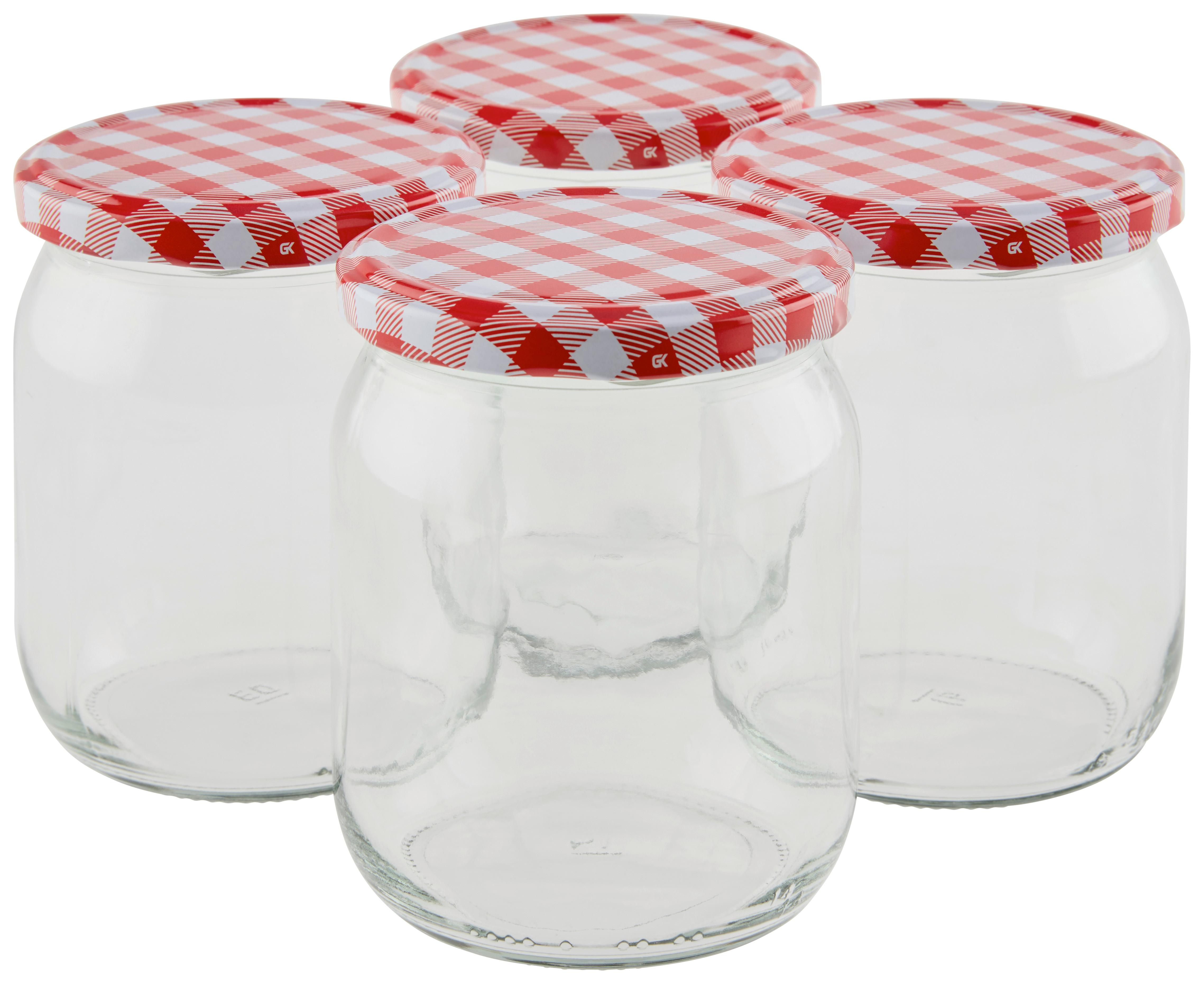 EINMACHGLAS-SET Julia, 540 cm - Transparent/Rot, Basics, Glas/Kunststoff (0,54l) - Luca Bessoni