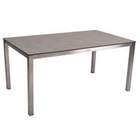 Gartentisch Sienna Metall/Kunststoff L 158 cm - Silberfarben/Grau, Basics, Kunststoff/Metall (158/90/74cm) - Gardenson