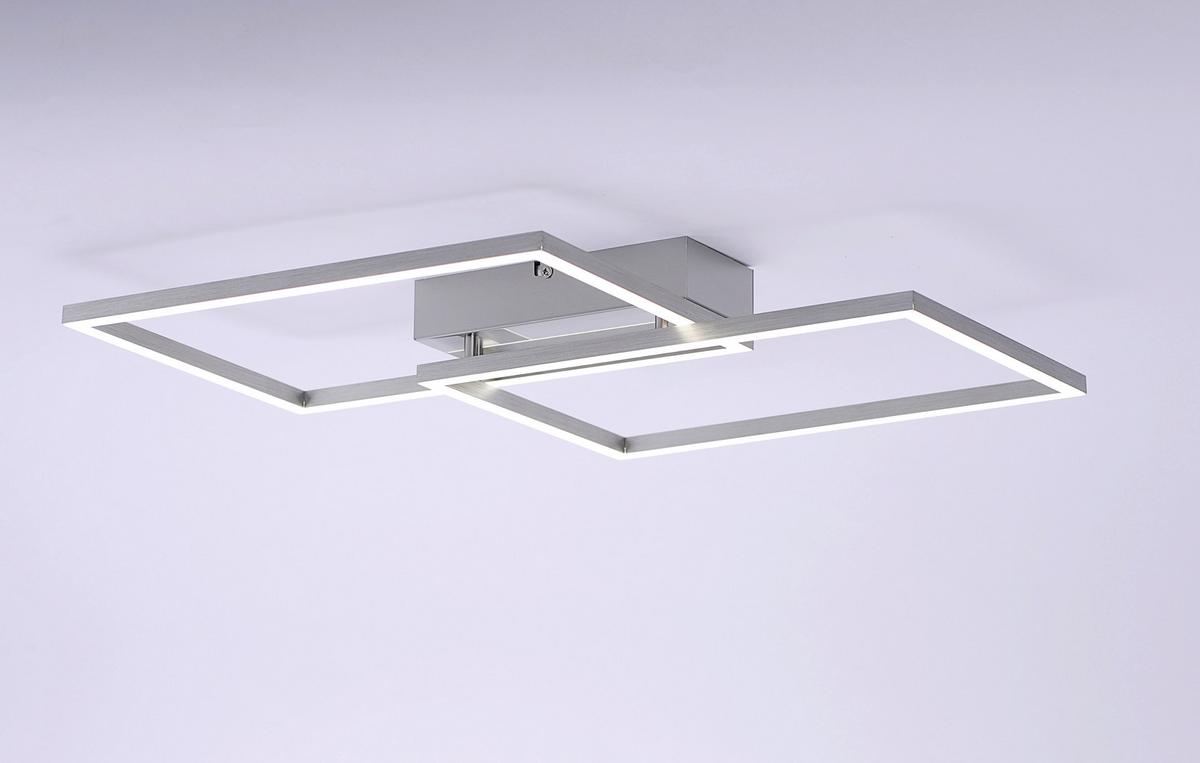 Led-deckenleuchte Iven L: 50,4 Cm Dimmbar Mir - Nickelfarben, Design, Kunststoff/Metall (50,4/42/7cm)