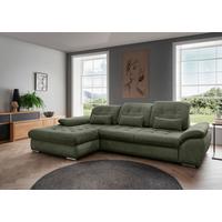 Ecksofa Rigatti, Grün S: 184x314 cm - Chromfarben/Grün, MODERN, Textil (184/314cm) - Livetastic
