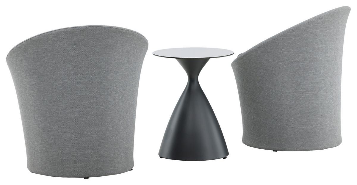 Gartenset Spoga - Grau, KONVENTIONELL, Textil/Metall - Gardenson