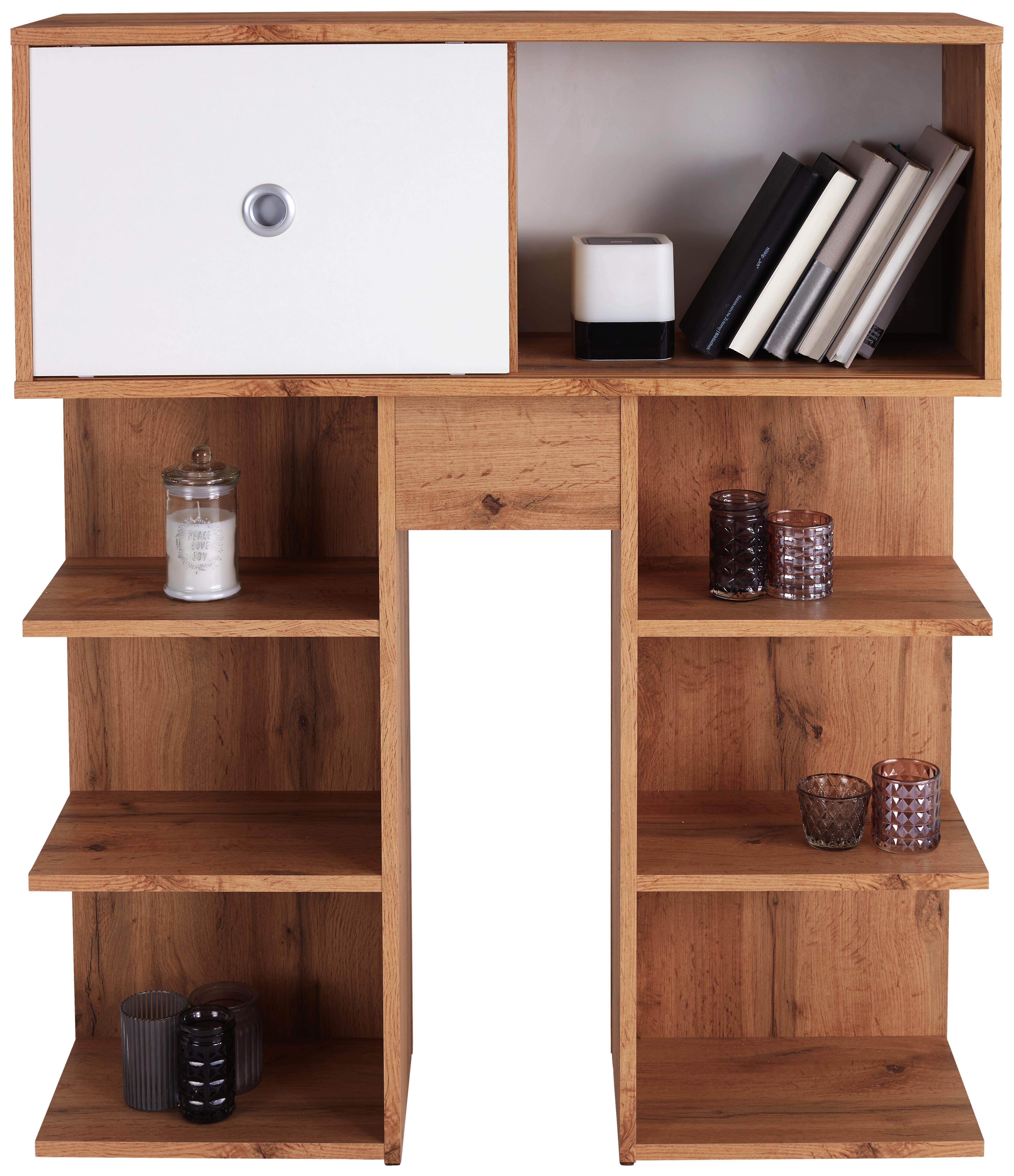 Bettüberbau Azurro 90 - Eichefarben/Hellgrau, KONVENTIONELL, Holzwerkstoff (95/111/27cm)