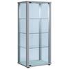 Vitrine Kavisa B: 50 cm Silberfarben - Silberfarben/Schwarz, MODERN, Glas/Holzwerkstoff (50/114,5/38cm) - MID.YOU