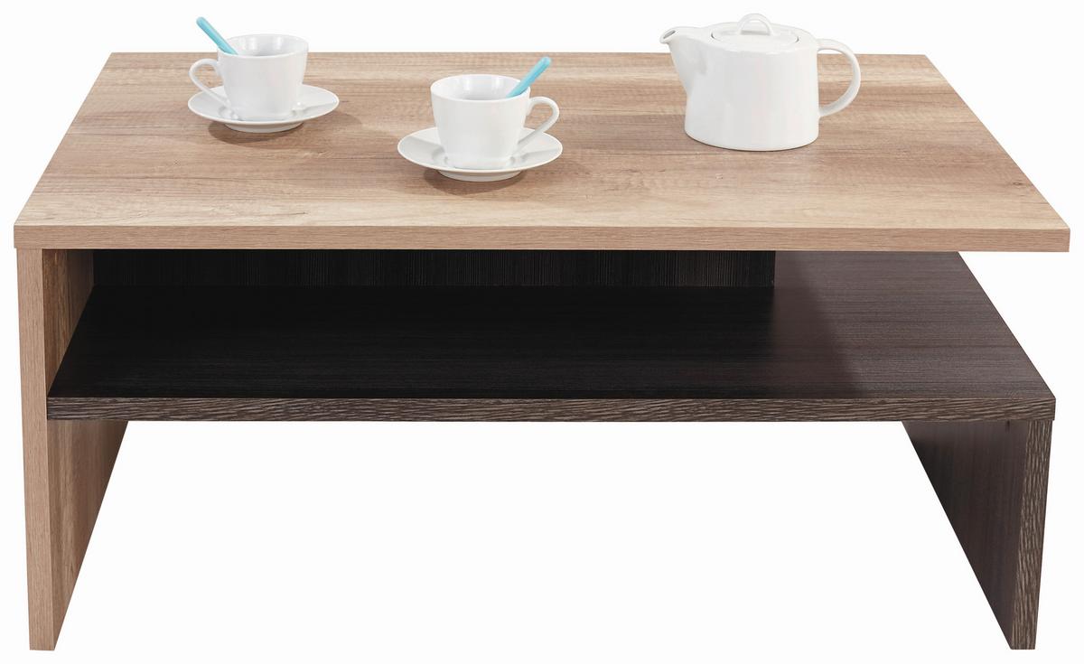Couchtisch Mit Ablagefach Laura, Grau/touchwood Dekor - Eichefarben, MODERN, Holzwerkstoff (90/42/60cm)