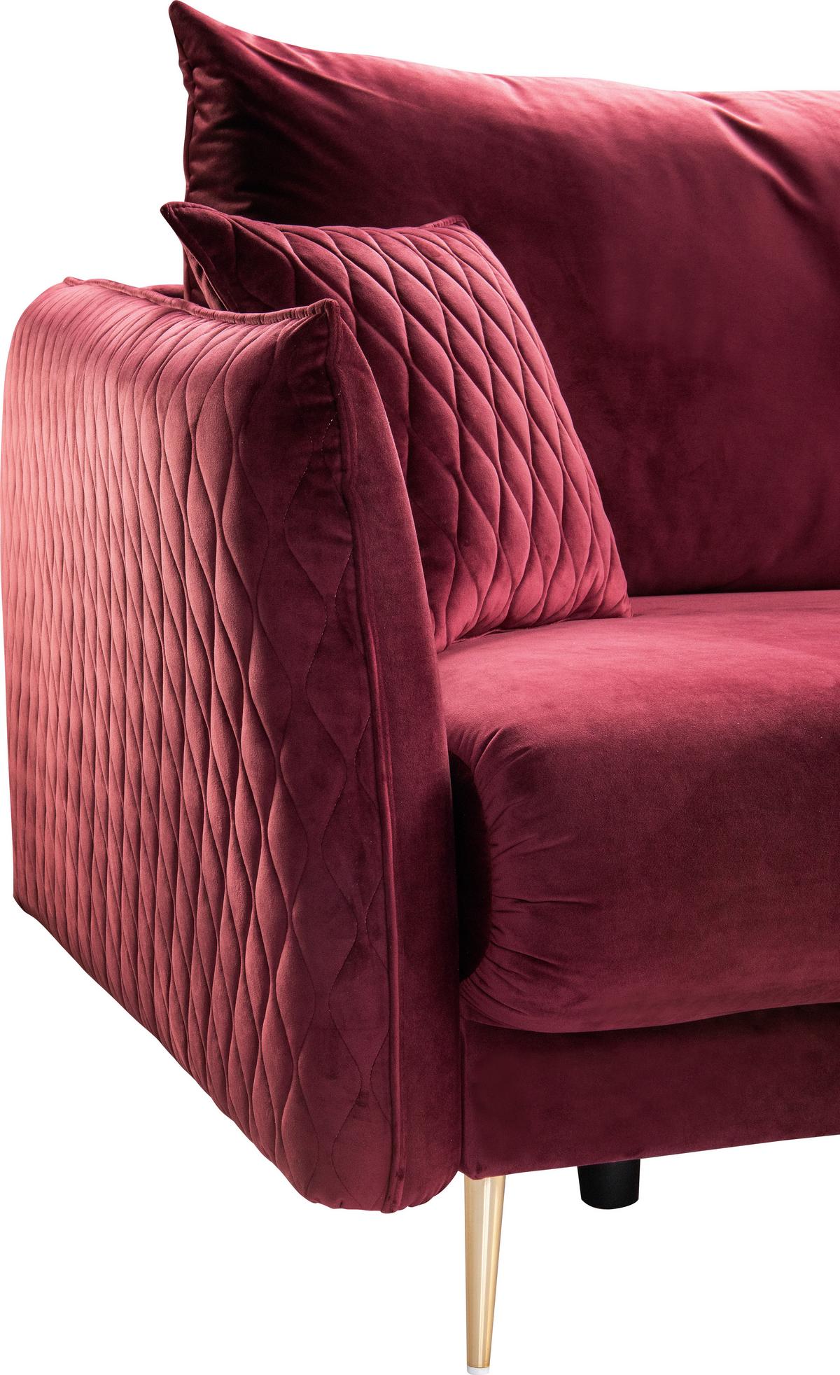 Schlafsofa Empoli - Weinrot/Goldfarben, Design, Textil (235/96/104cm) - MID.YOU