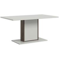 Esstisch Falcona Weiß B: 160 cm - Dunkelbraun/Weiß, Design, Holzwerkstoff (160/90/77cm) - MID.YOU