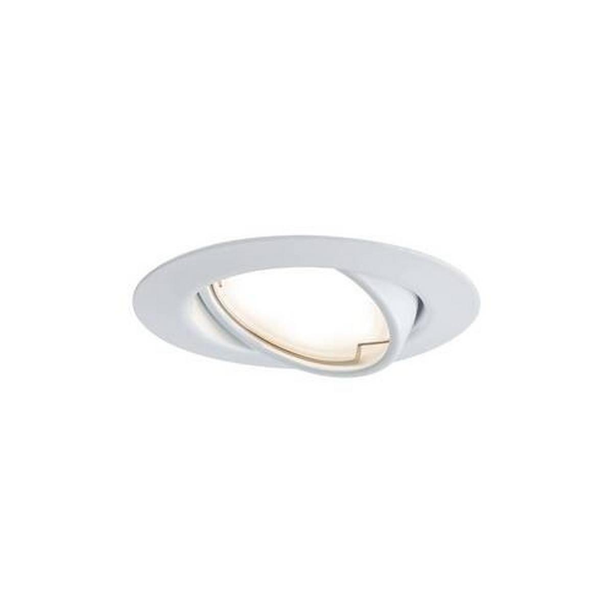 Einbauspot Ø 9 cm Weiß Kippbar - Weiß, Design, Metall (9cm) - Paulmann