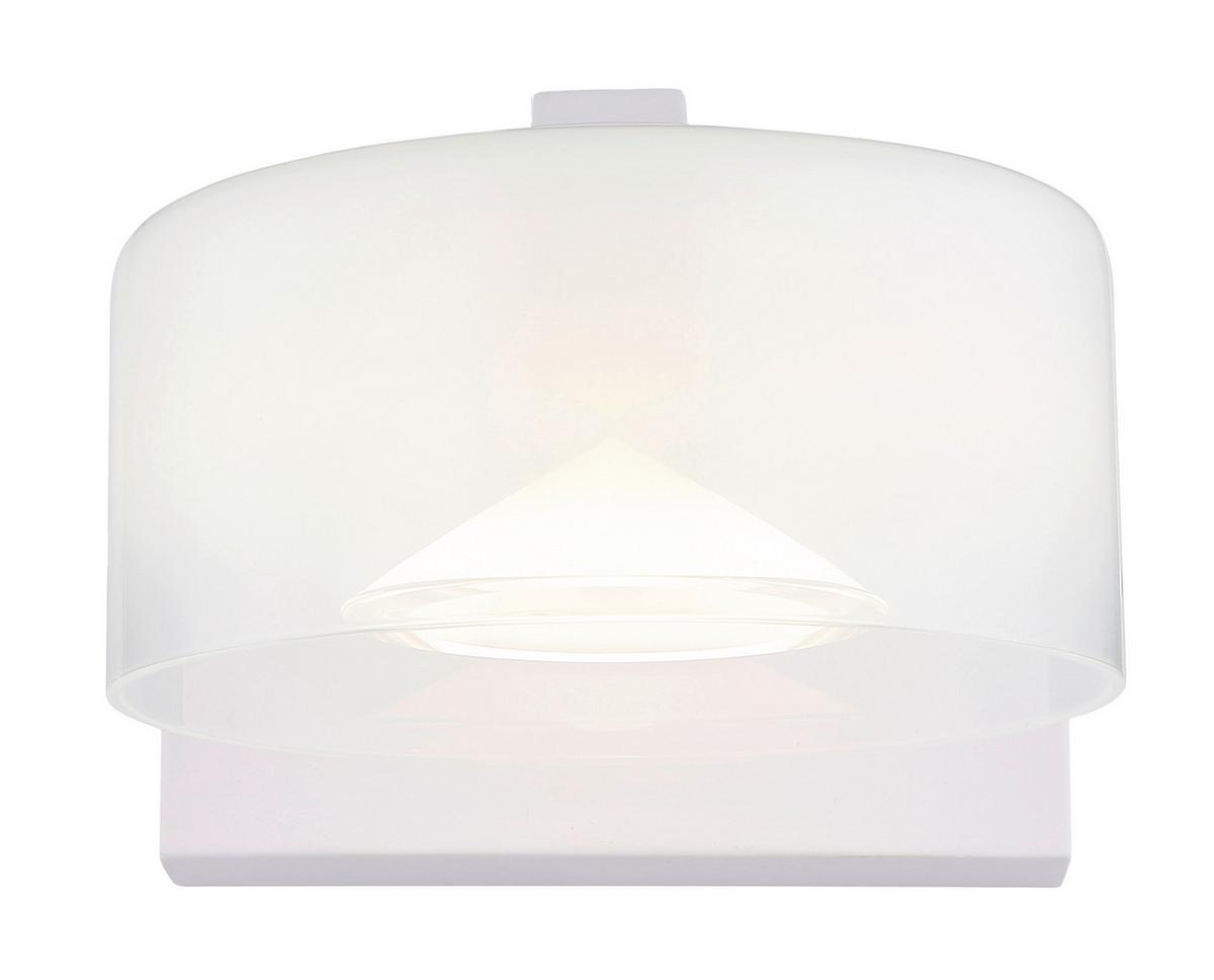 LED-Wandleuchte Belinda Klar Opal Weiß L: 15 cm - Klar/Opal, Design, Glas/Kunststoff (15/19,5/11cm) - Globo