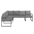 Loungegarnitur Leon - Grau, MODERN, Glas/Metall (176,5/239cm) - Beldano