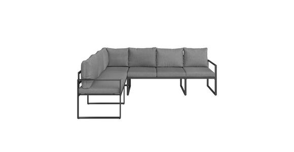 Loungegarnitur Leon - Grau, MODERN, Glas/Metall (176,5/239cm) - Beldano