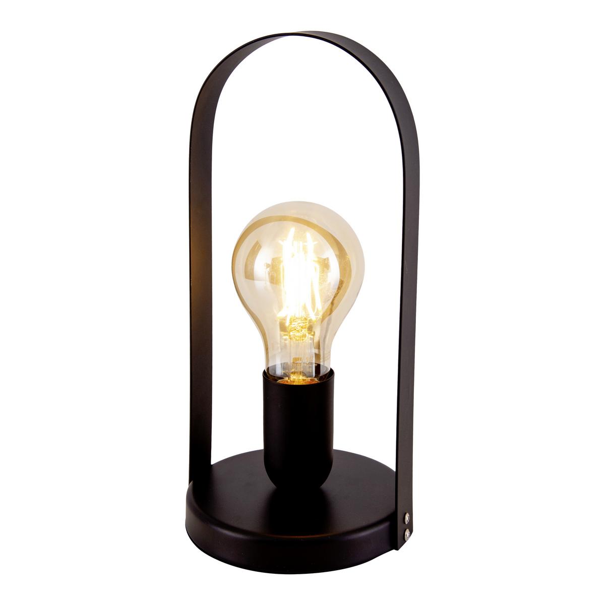 Tischlampe Faro Schwarz Vintage Style - Schwarz, Design, Metall (13,5/28,5cm) - Näve