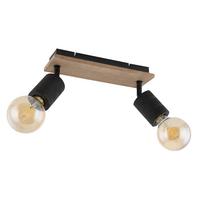 Strahler Josella 2-Flammig verstellbar L: 31 cm - Dunkelbraun/Schwarz, Design, Holz/Metall (31/10/18cm) - Globo
