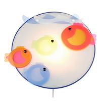 Kinderwandleuchte Fische, Schnurschalter L: 25 Cm - Blau/Multicolor, Trend, Kunststoff (25/25/8cm) - Niermann