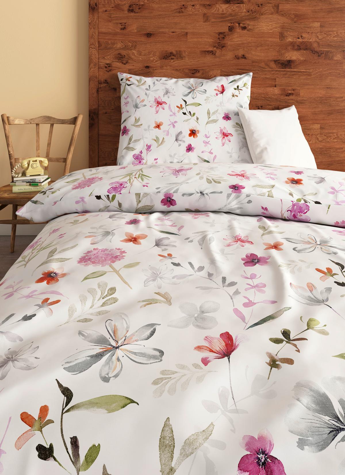 Bettwäsche Gulietta - Rosa/Weiß, ROMANTIK / LANDHAUS, Textil - James Wood
