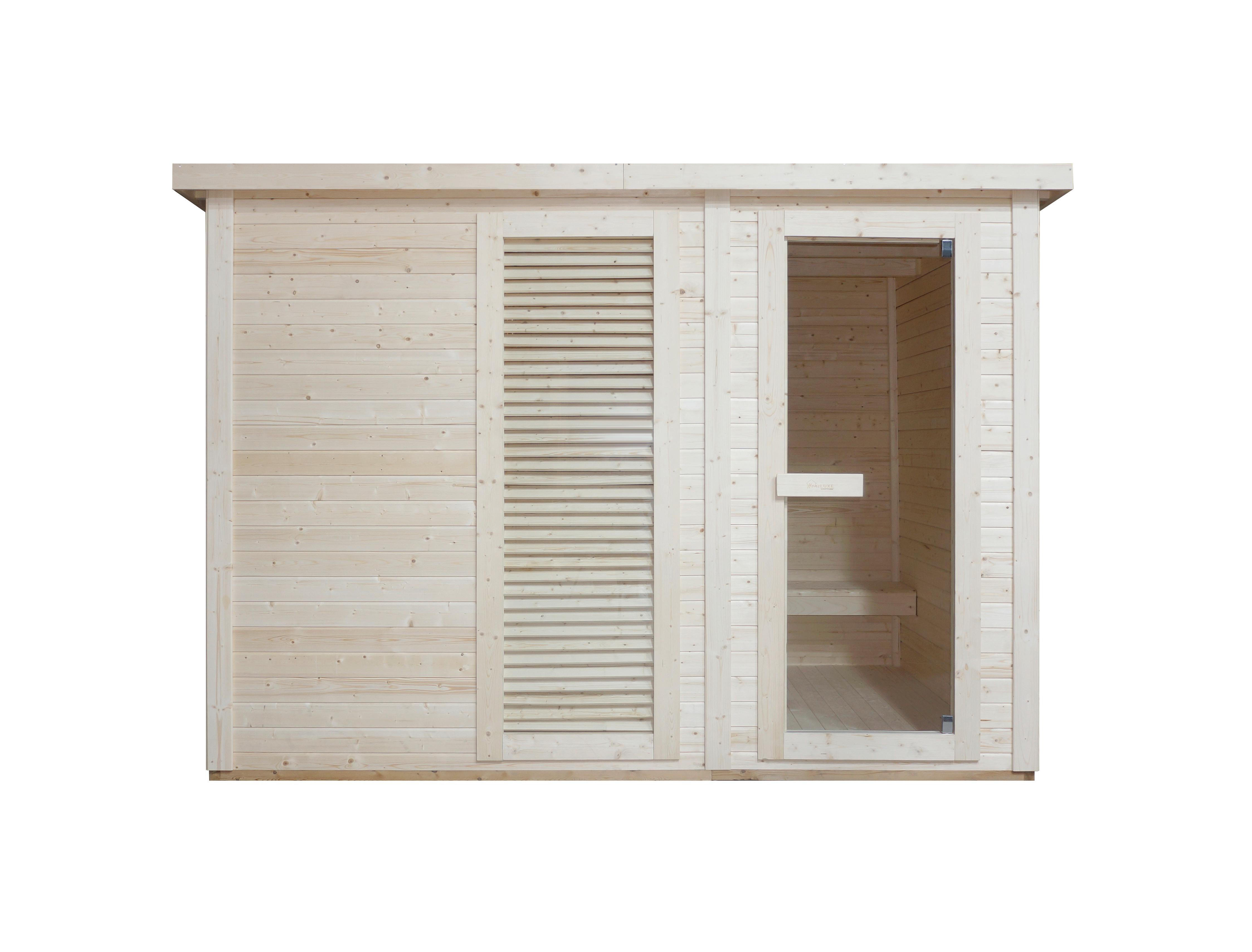 Sauna Vaasa Naturfarben B: 230 cm - Naturfarben, KONVENTIONELL, Holz (310/230/219,5cm) - Sanotechnik