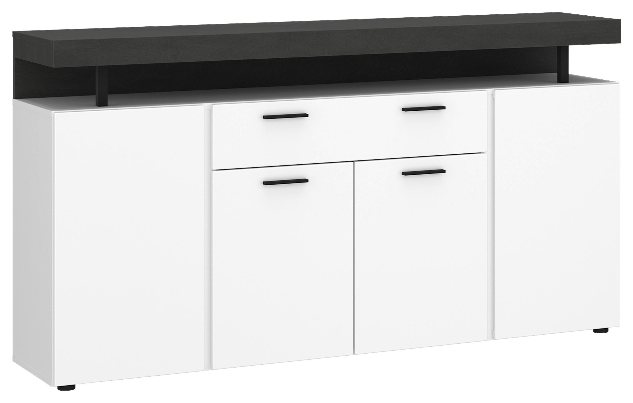 Kommode Fly Alpinweiß/ Weiß Hg/dunkelgrau B: 164 Cm