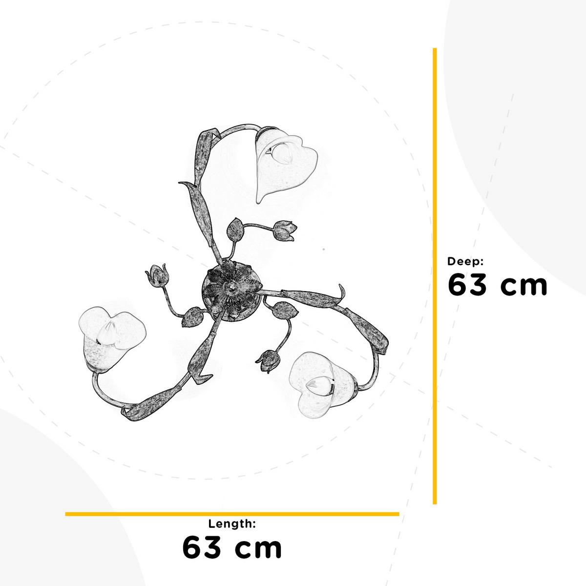 Deckenleuchte 4985/Pl3 - Pink/Weiß, KONVENTIONELL, Glas/Metall (63/20cm)