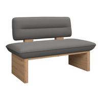 Sitzbank Beluna II Webstoff dunkelgrau, B: 140cm - Eichefarben/Dunkelgrau, KONVENTIONELL, Holzwerkstoff/Textil (140/87/67cm) - James Wood