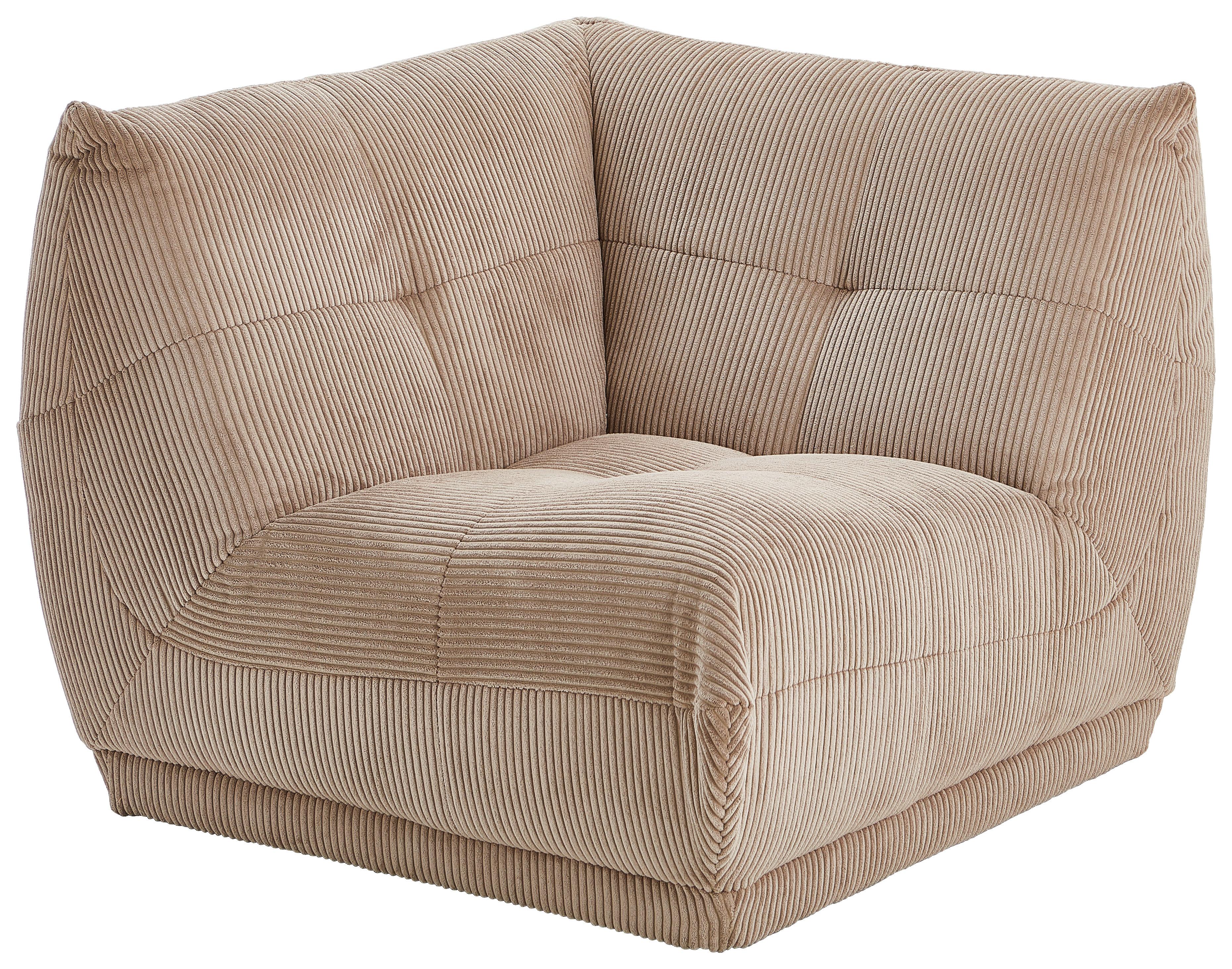 Modul Sofa Giselle Ecke B: 105 cm Cord Taupe - Taupe, Trend, Textil (105/80/105cm) - Livetastic