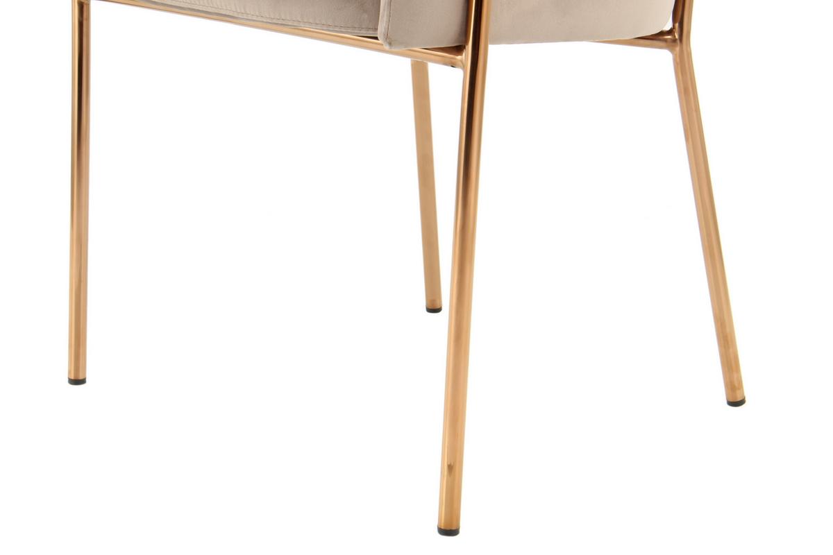 Armlehnstuhl Corey Taupe/Roségold Gepolstert - Taupe/Goldfarben, MODERN, Holz/Kunststoff (58/79/57cm) - Kayoom