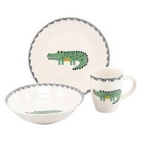 Kindergeschirrset 3 -Teilig. Steinzeug, Krokodil - Multicolor, Basics, Keramik - Creatable