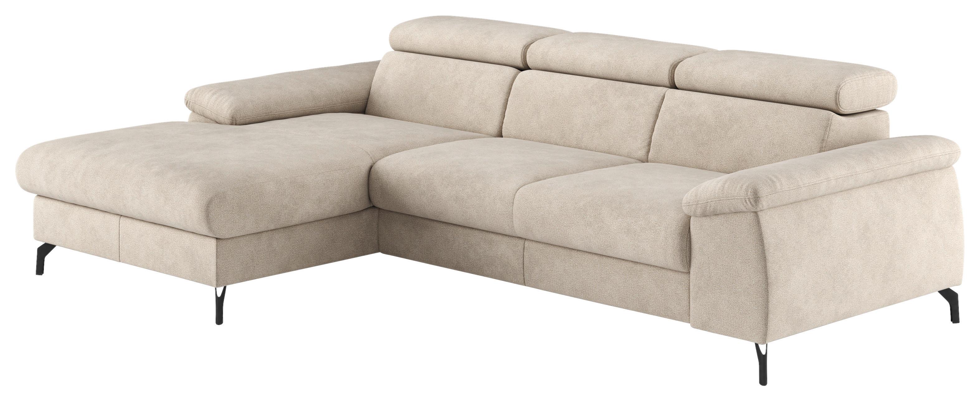 Ecksofa Kitty Beige S. 166x244 cm - Beige/Schwarz, Design, Textil (166/244cm) - Livetastic