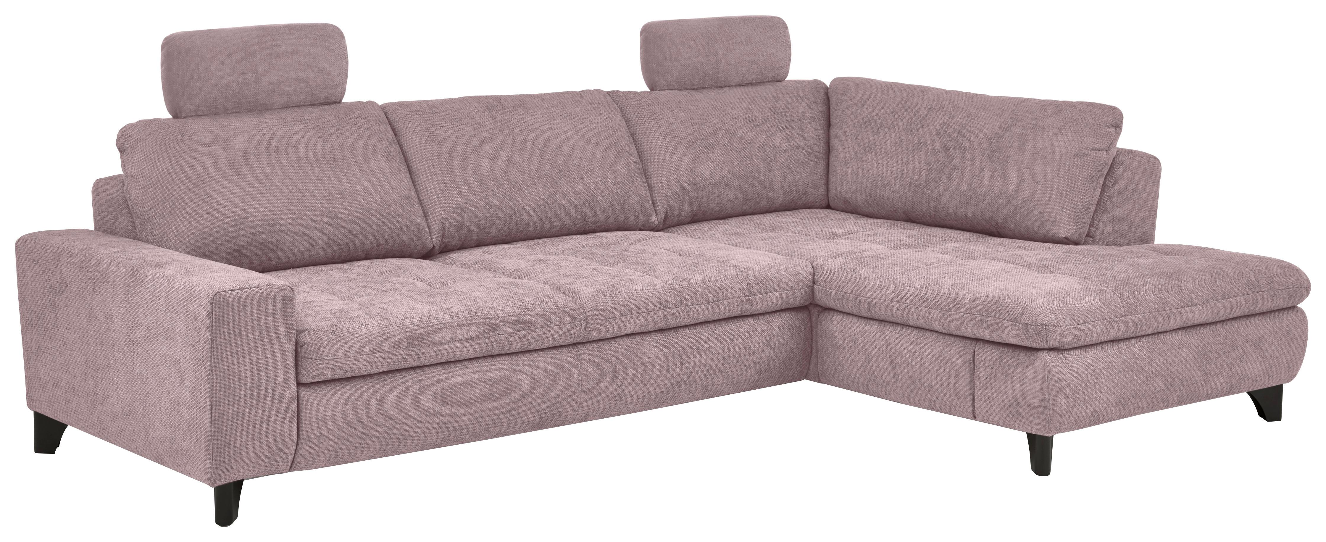 Rohová sedačka LANDO, pravá, ružová ženilka PIA,s funkciami - čierna/ružová, Modern, kov/textil (289/197cm) - Premium Living