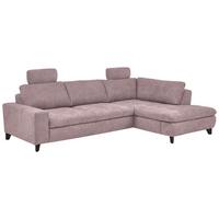 Rohová sedačka LANDO, pravá, ružová ženilka PIA,s funkciami - čierna/ružová, Modern, kov/textil (289/197cm) - Premium Living