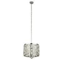 Hängeleuchte Bijou H: 144 cm 3-Flammig - Chromfarben, Design, Glas/Metall (38/38-144cm)