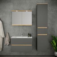 Fürdőszobabútor Cosila - méztölgy színű/antracit, Trend, faalapú anyag/kerámia (121cm) - MID.YOU
