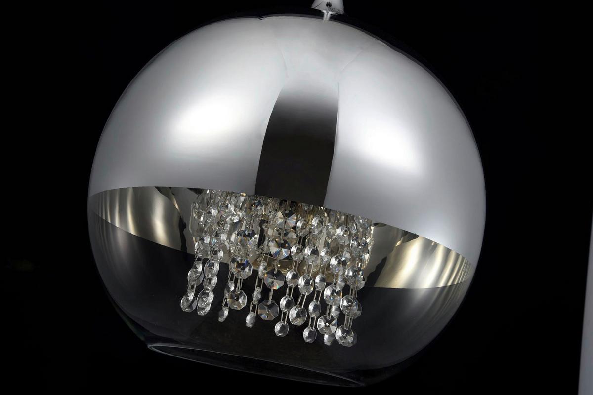 Pendelleuchte Fermi - Transparent/Nickelfarben, Trend, Glas/Metall (30/30/28cm) - MAYTONI