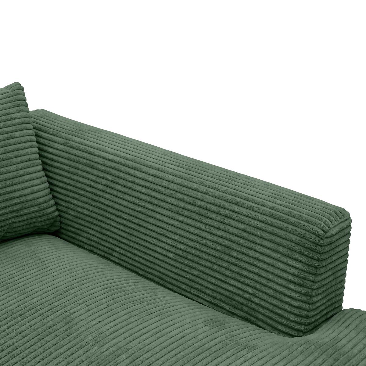 Rohová sedačka PEDRO, pravá, tmavě zelený manšestr - černá/tmavě zelená, Moderní, textil/plast (300/190cm) - Mömax