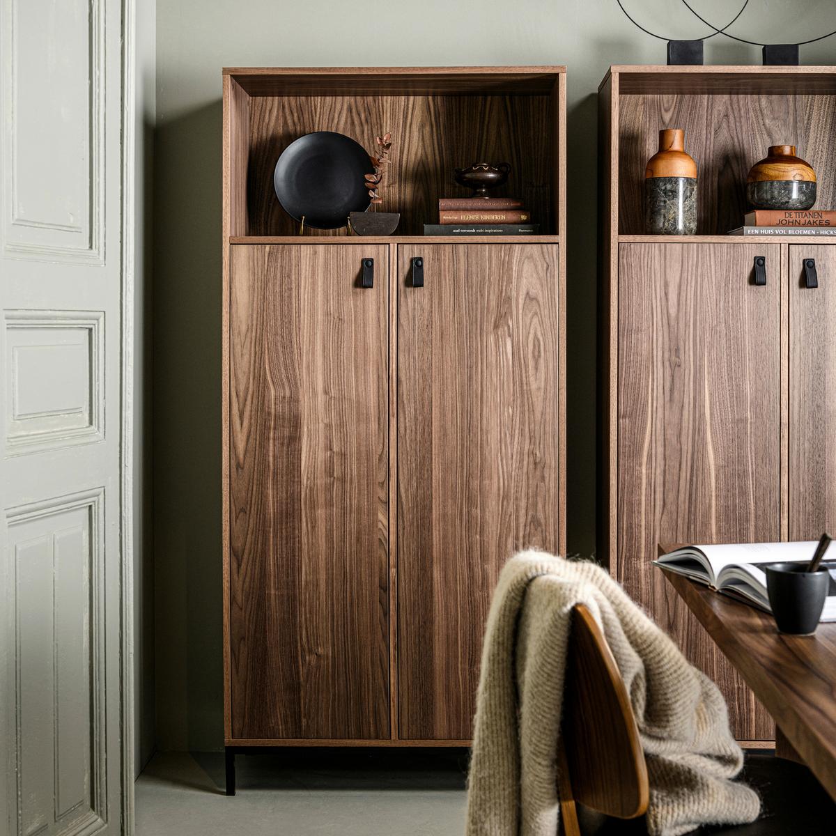 Stuhl Classic Schwarz/Wallnussfarben B: 48cm - Walnussfarben/Schwarz, MODERN, Holz/Textil (48/81/50cm) - Livetastic