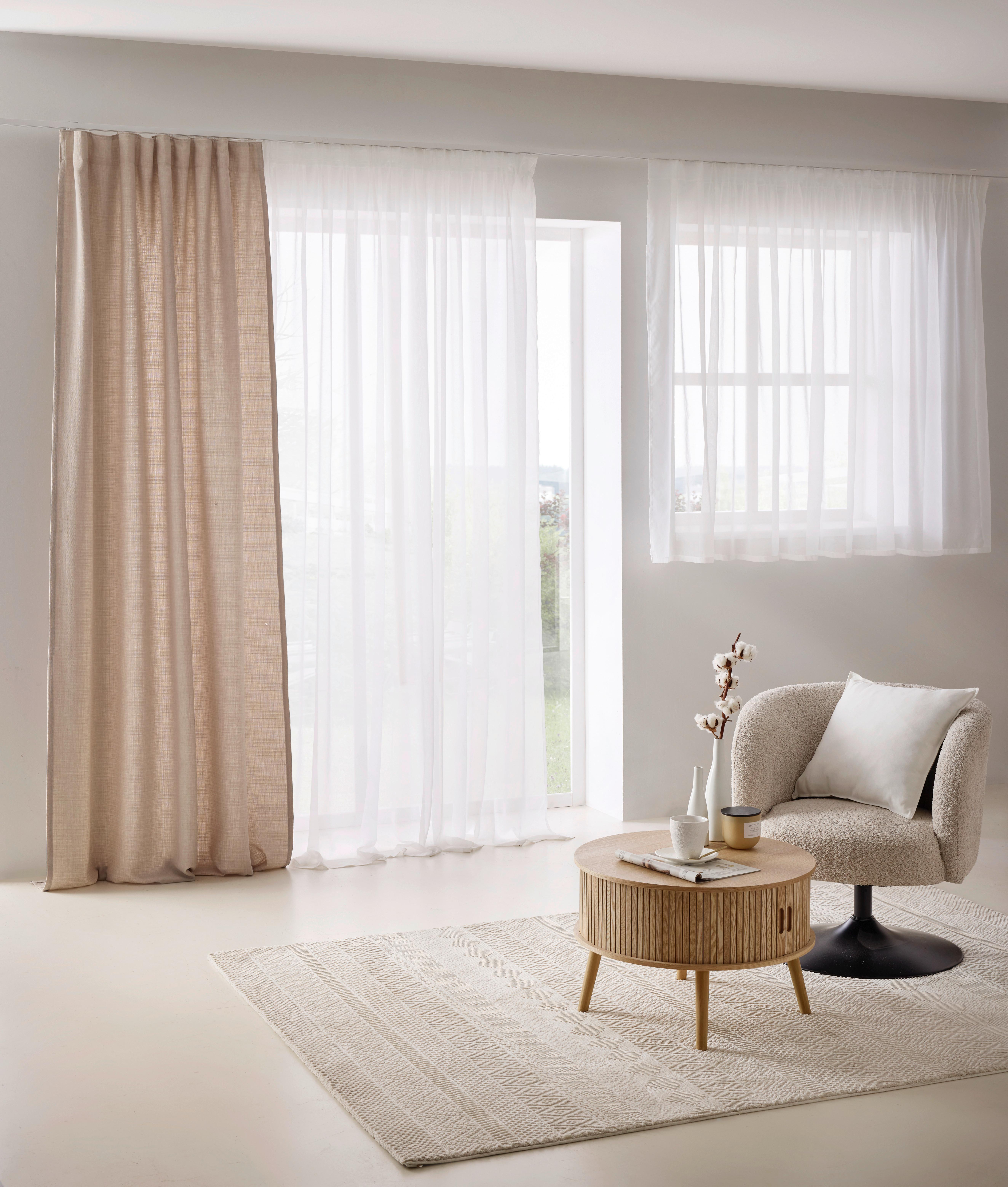 HOTOVÝ ZÁVĚS Leo, 135/255cm, písková - pískové barvy, textil (135/255cm) - Premium Living