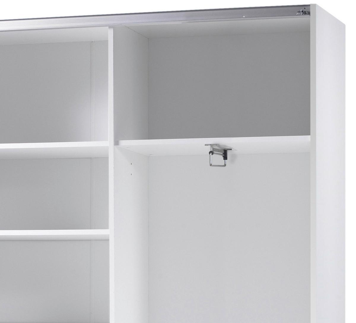 Schwebetürenschrank 125cm Fast, Weiß - Weiß, KONVENTIONELL, Holzwerkstoff (125/195,5/38cm)