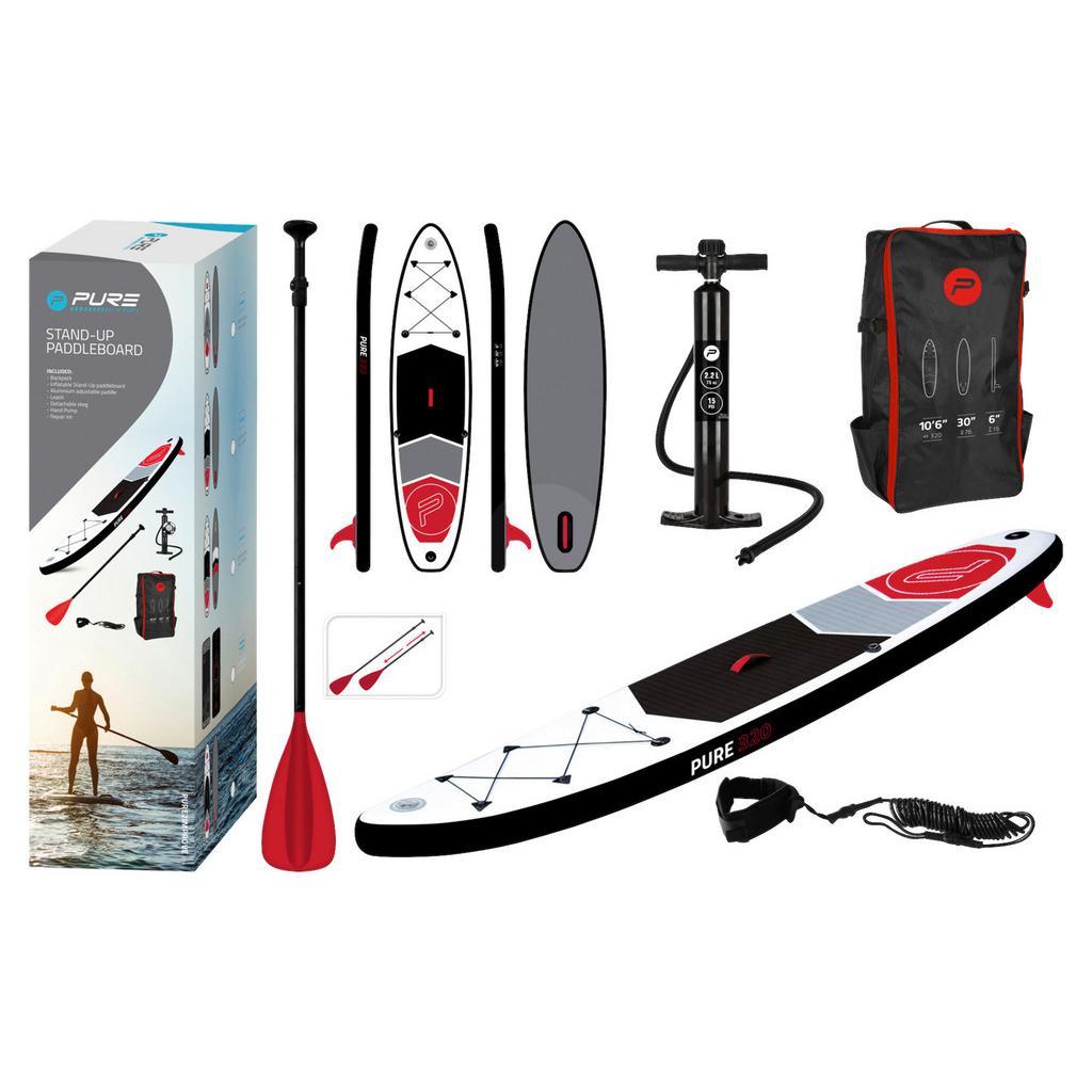 Stand Up Paddle Aufblasbar Pure Grau/Rot/Schwarz/Weiß