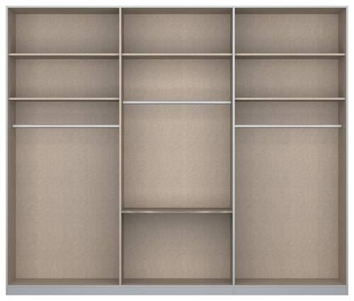 Drehtürenschrank 271cm Alabama, Weiß - Silberfarben/Weiß, MODERN, Holzwerkstoff (271/229/54cm) - Rauch Möbel
