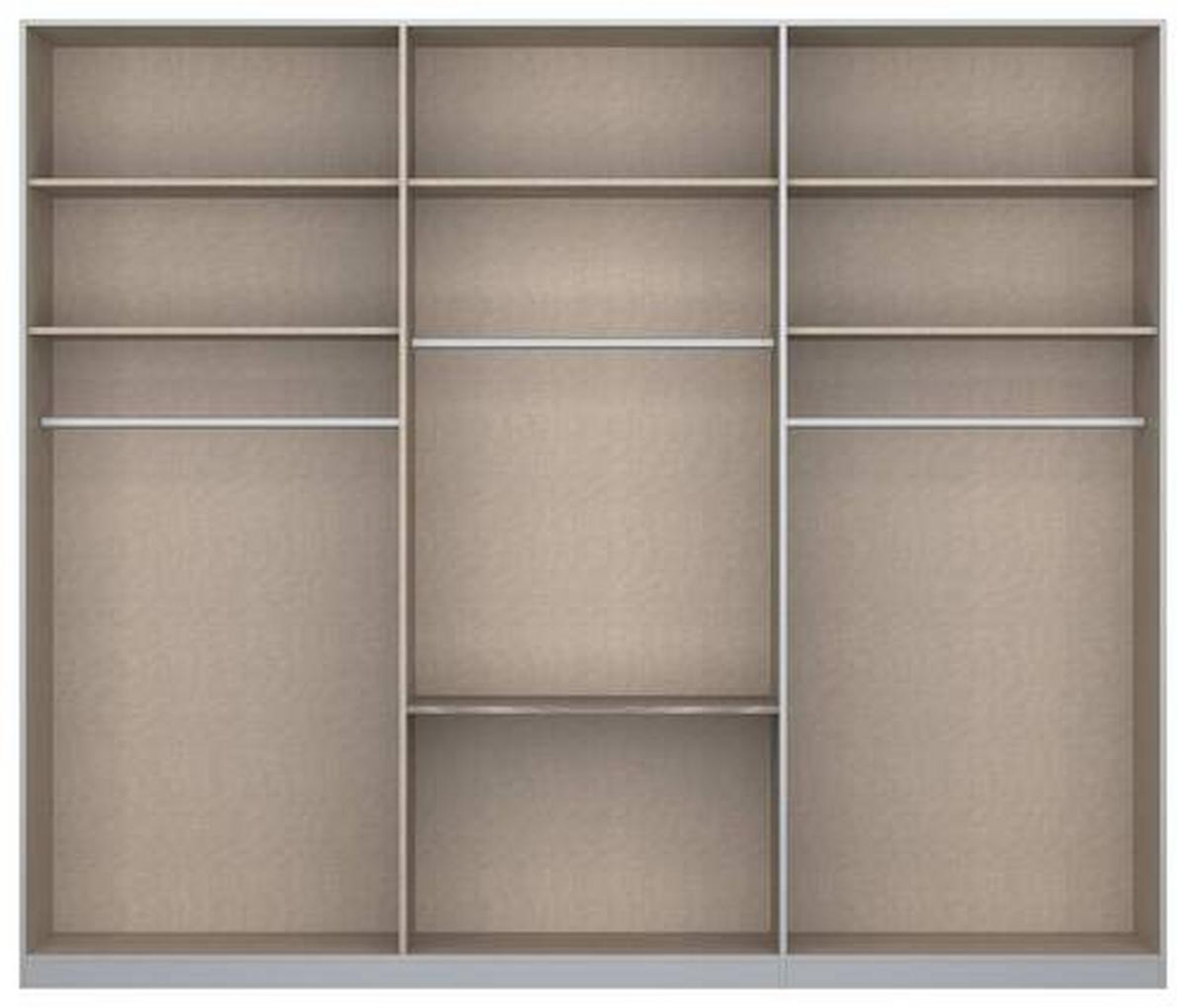 Drehtürenschrank 271cm Alabama, Weiß - Silberfarben/Weiß, MODERN, Holzwerkstoff (271/229/54cm) - Rauch Möbel