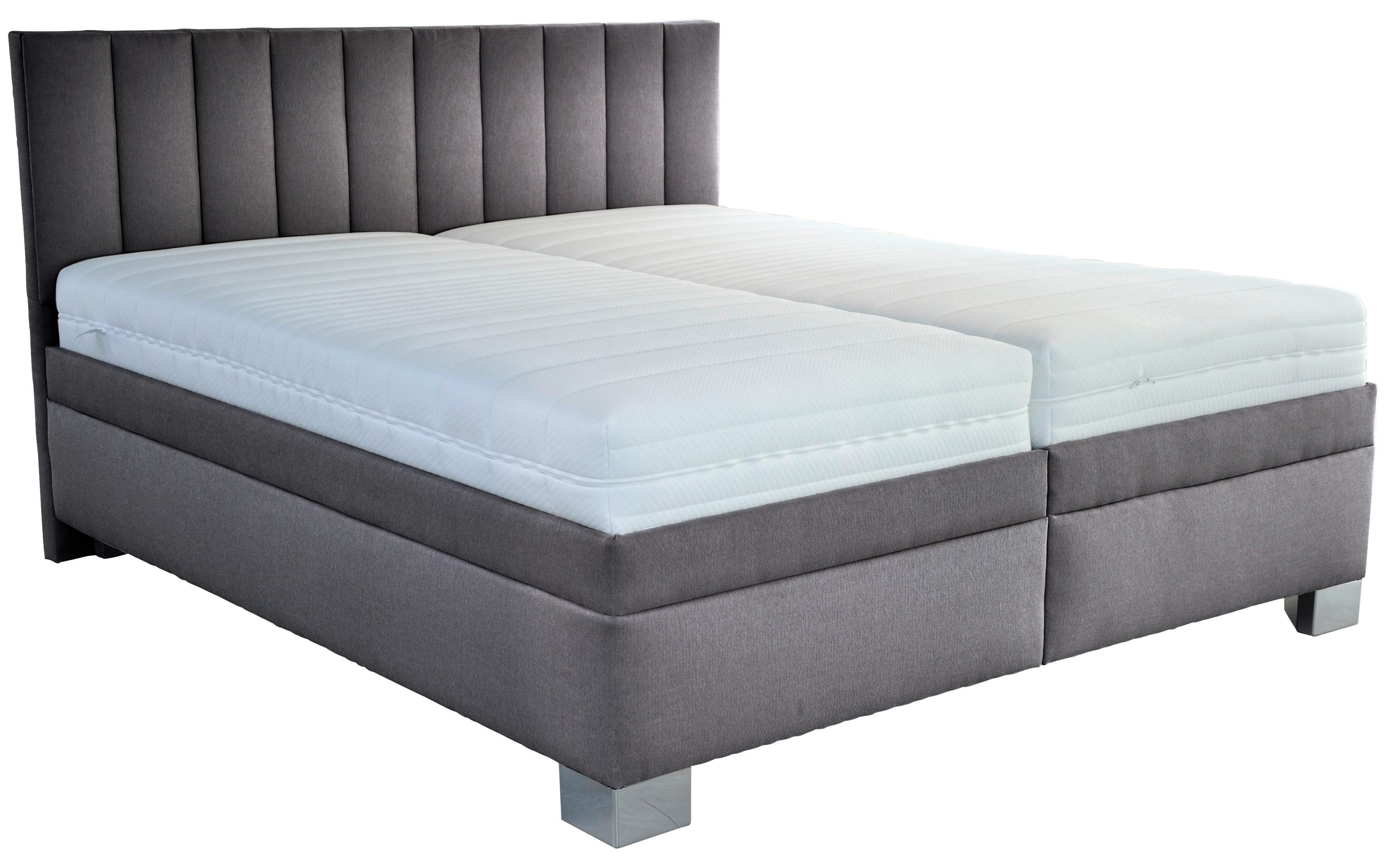 Polsterbett Bettkasten 160x200 Faust Anthrazit - Anthrazit/Silberfarben, MODERN, Textil (160/200cm)